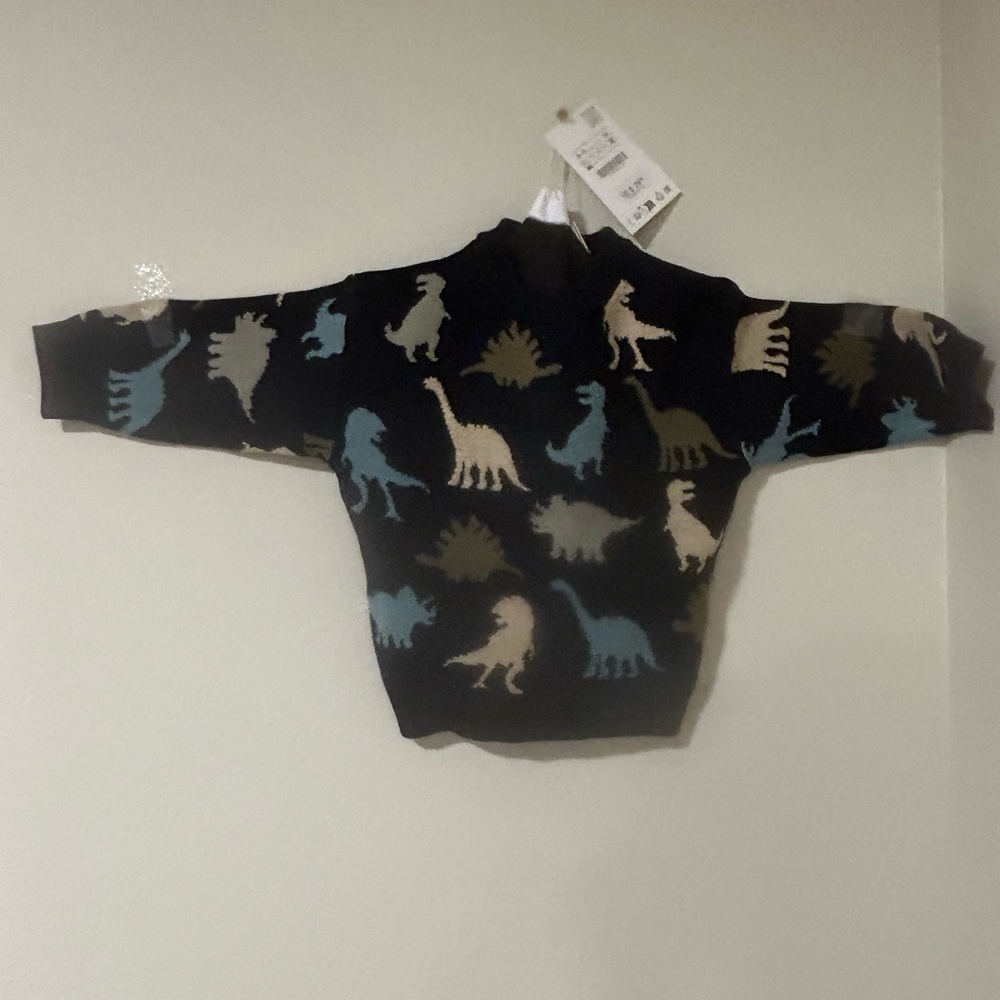 Zara Kids 9-12 Month Dinosaur Sweater Blue Brand New With Tags MSRP $30